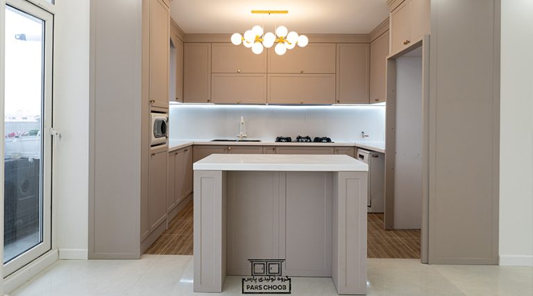 نمونه کابینت نئوکلاسیک با روکش ممبران