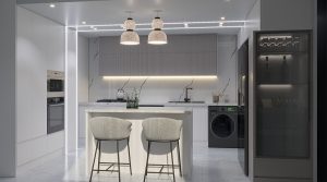 طراحی کابینت پست مدرن (هایگلاس + رنگ پلی اورتان)